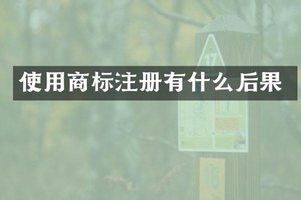 使用商标注册有什么后果