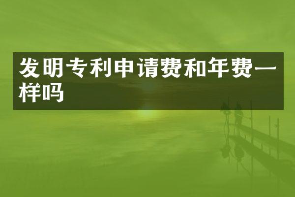 发明专利申请费和年费一样吗