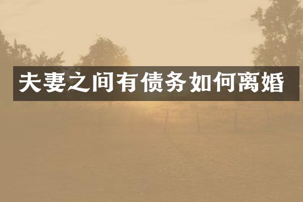 夫妻之间有债务如何离婚