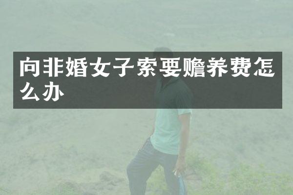 向非婚女子索要赡养费怎么办