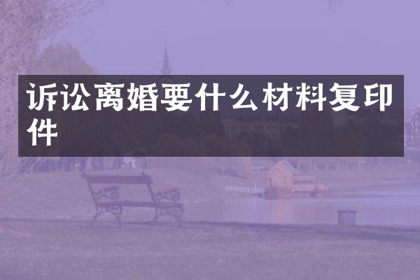 诉讼离婚要什么材料复印件