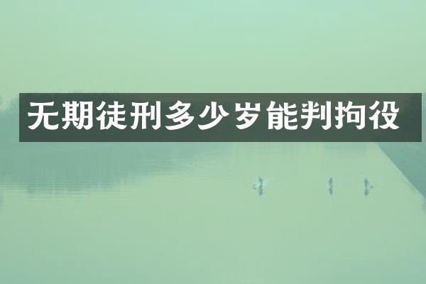 无期徒刑能判拘役