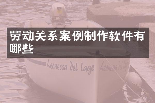 劳动关系案例制作软件有哪些