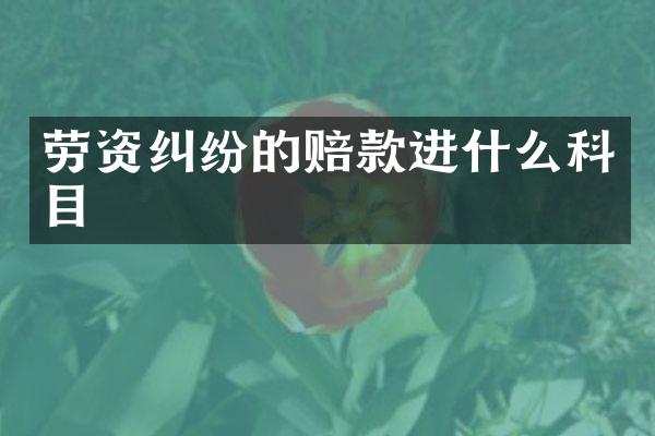 劳资纠纷的赔款进什么科目