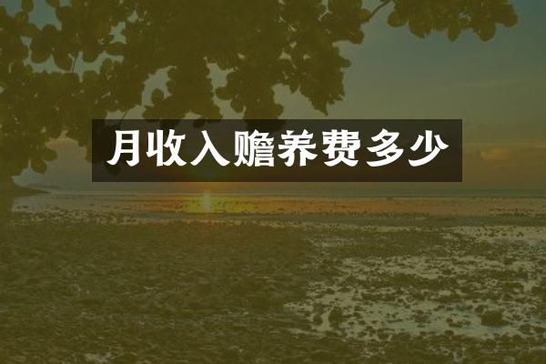 月收入赡养费多少