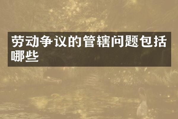 劳动争议的管辖问题包括哪些