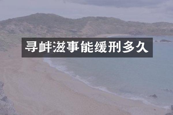 寻衅滋事能缓刑多久