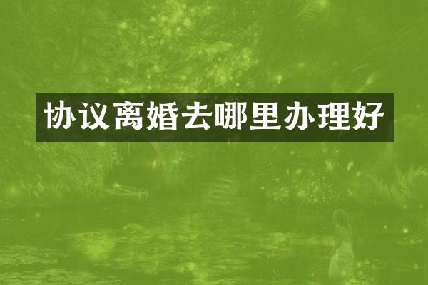 协议离婚去哪里办理好