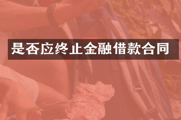 是否应终止金融借款合同