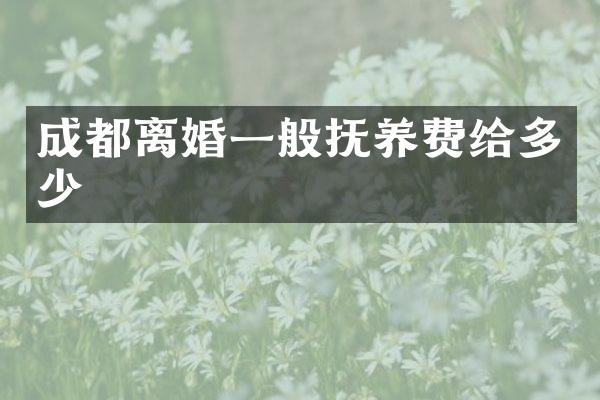 成都离婚一般抚养费给多少