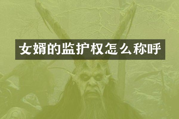 女婿的监护权怎么称呼