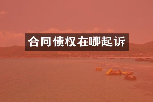 合同债权在哪起诉
