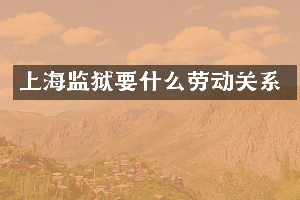 上海监狱要什么劳动关系