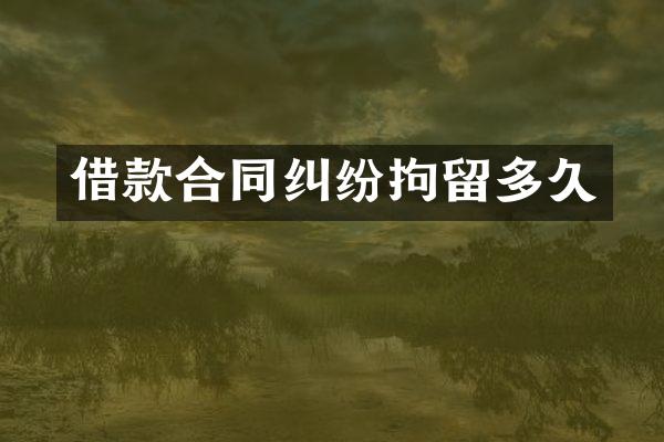 借款合同纠纷拘留多久
