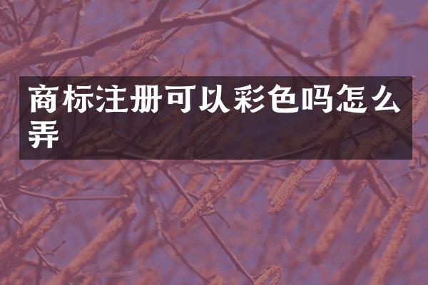 商标注册可以彩色吗怎么弄