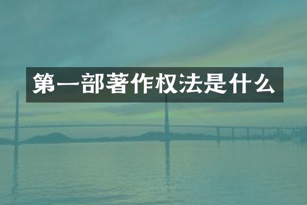 第一部著作权法是什么