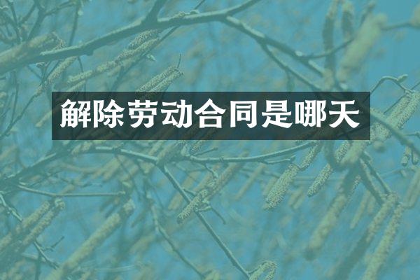 解除劳动合同是哪天