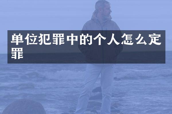 单位犯罪中的个人怎么定罪