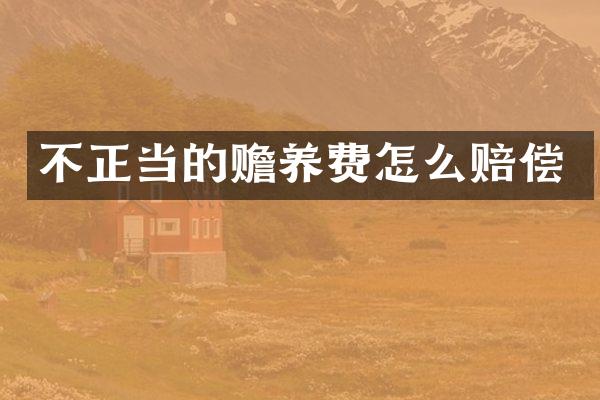 不正当的赡养费怎么赔偿
