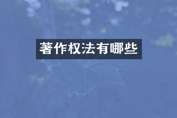 著作权法有哪些