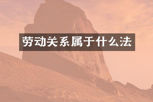 劳动关系属于什么法