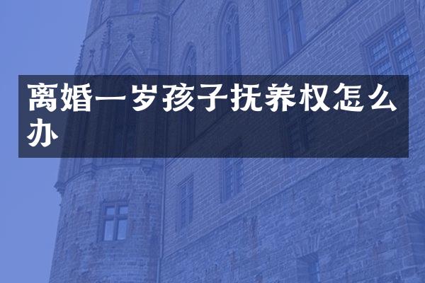 离婚一岁孩子抚养权怎么办