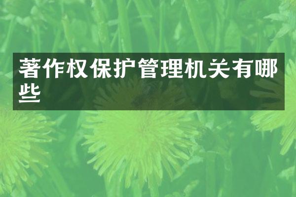 著作权保护管理机关有哪些