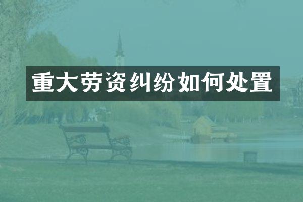 重大劳资纠纷如何处置