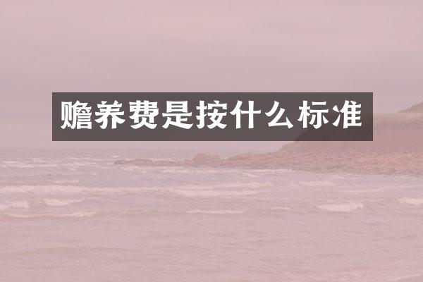 赡养费是按什么标准