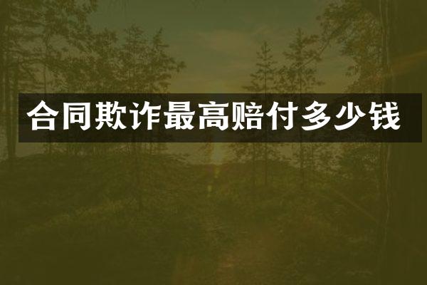 合同欺诈最高赔付多少钱
