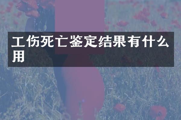 工伤死亡鉴定结果有什么用