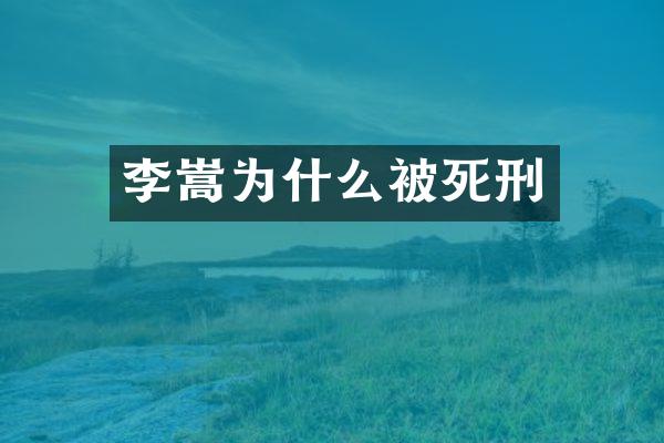 李嵩为什么被死刑