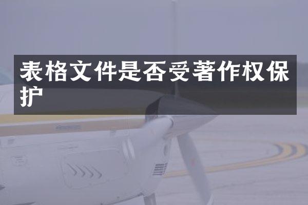 表格文件是否受著作权保护