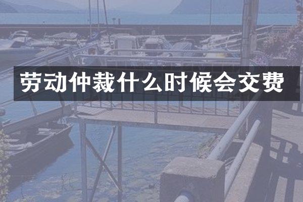 劳动仲裁什么时候会交费