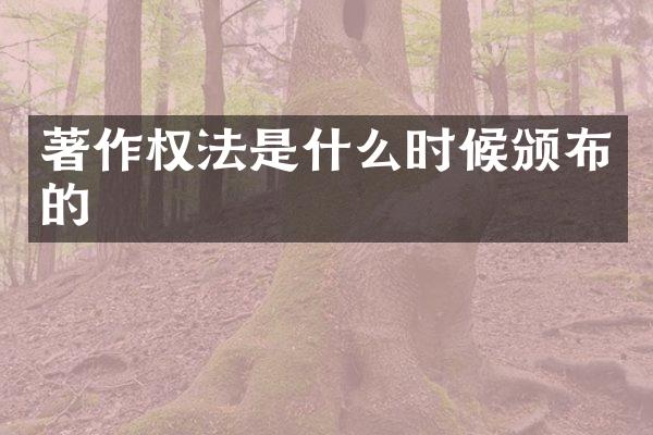 著作权法是什么时候颁布的