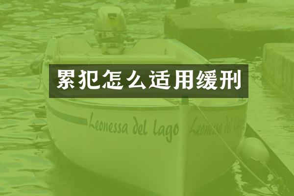 怎么适用缓刑