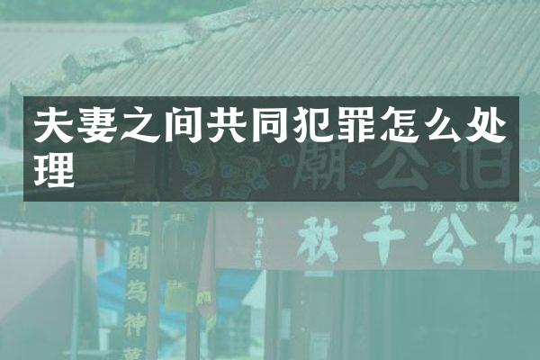 夫妻之间共同犯罪怎么处理