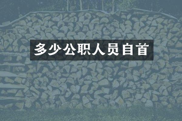 多少公职人员自首