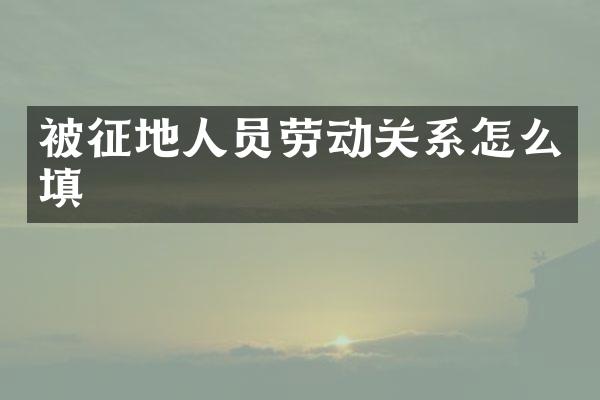 被征地人员劳动关系怎么填