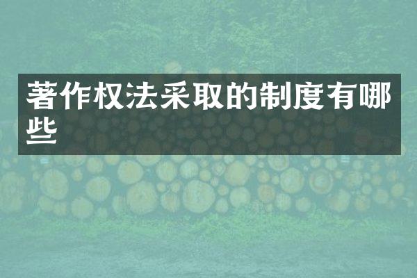 著作权法采取的制度有哪些