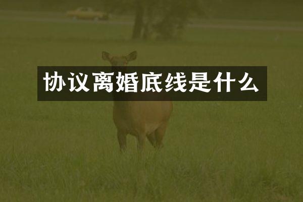 协议离婚底线是什么