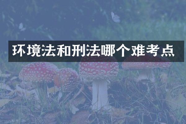 环境法和刑法哪个难考点