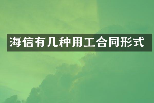 海信有几种用工合同形式
