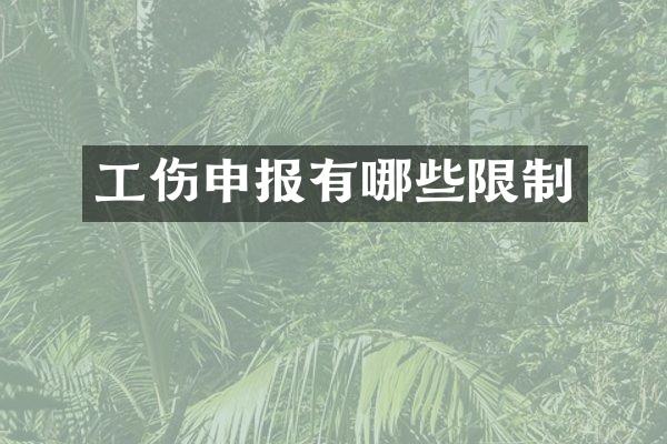 工伤申报有哪些限制