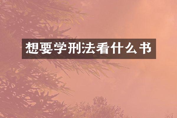 想要学刑法看什么书