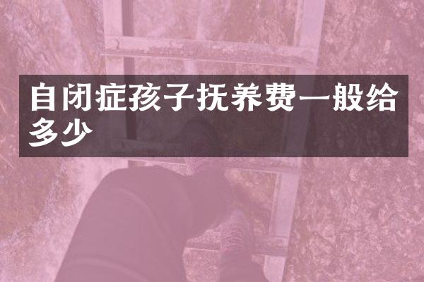 自闭症孩子抚养费一般给多少