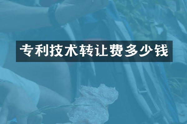 专利技术转让费多少钱
