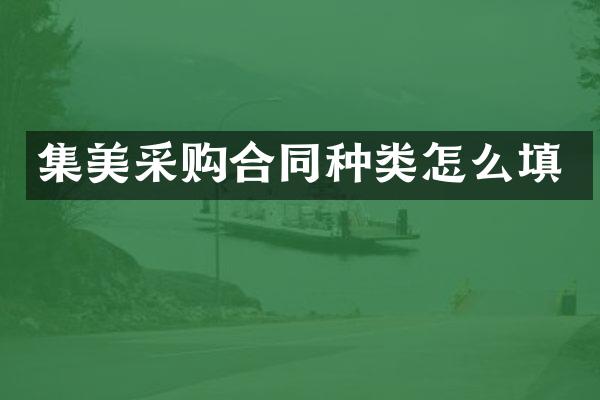 集美采购合同种类怎么填
