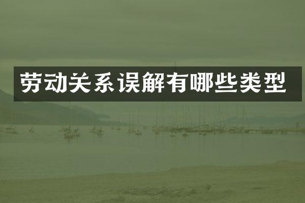 劳动关系误解有哪些类型
