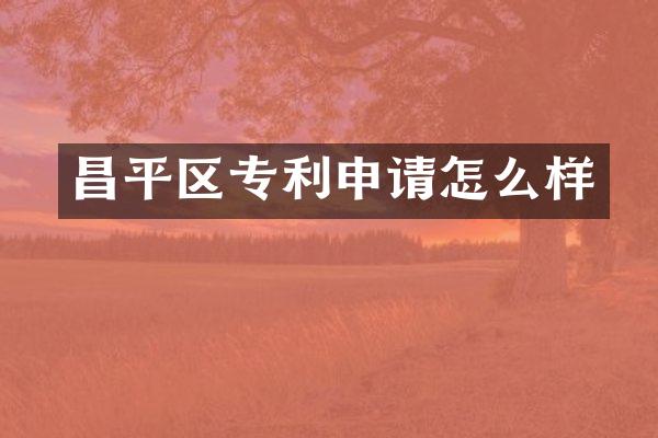 昌平区专利申请怎么样